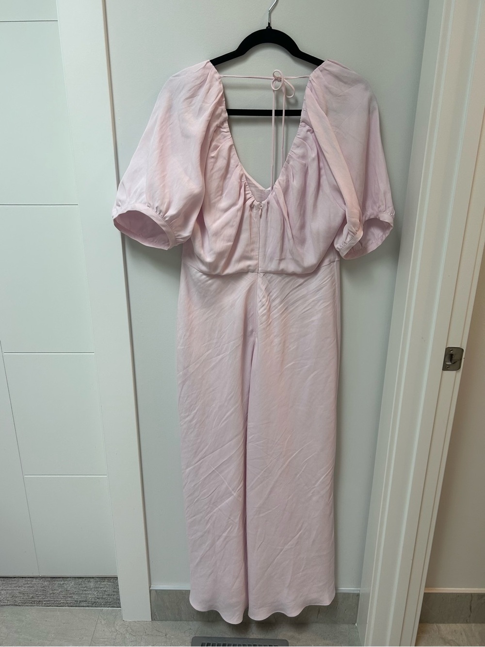 Banana Republic “Dupioni” Light Pink V neck Maxi Dress size 12 - Picture 4 of 5